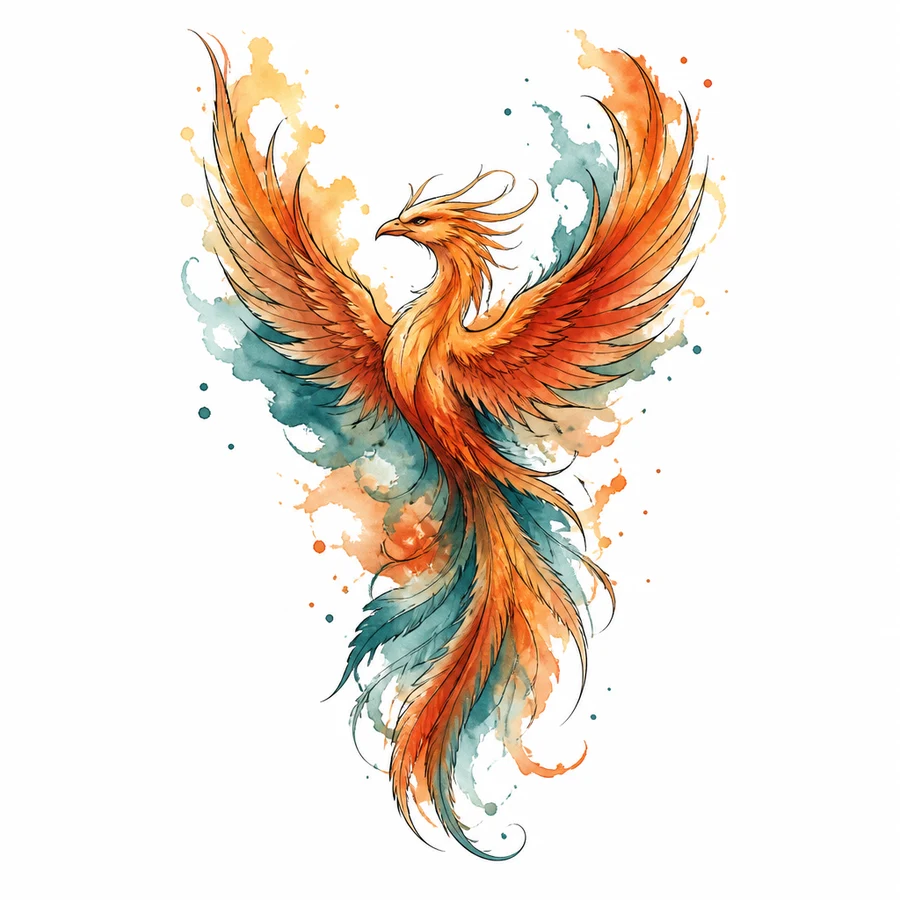 Watercolor tattoo style