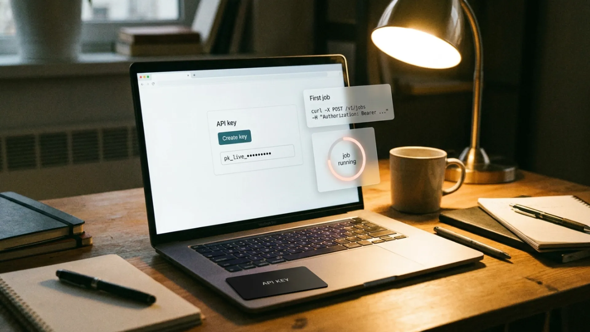 Create an API key and run your first job