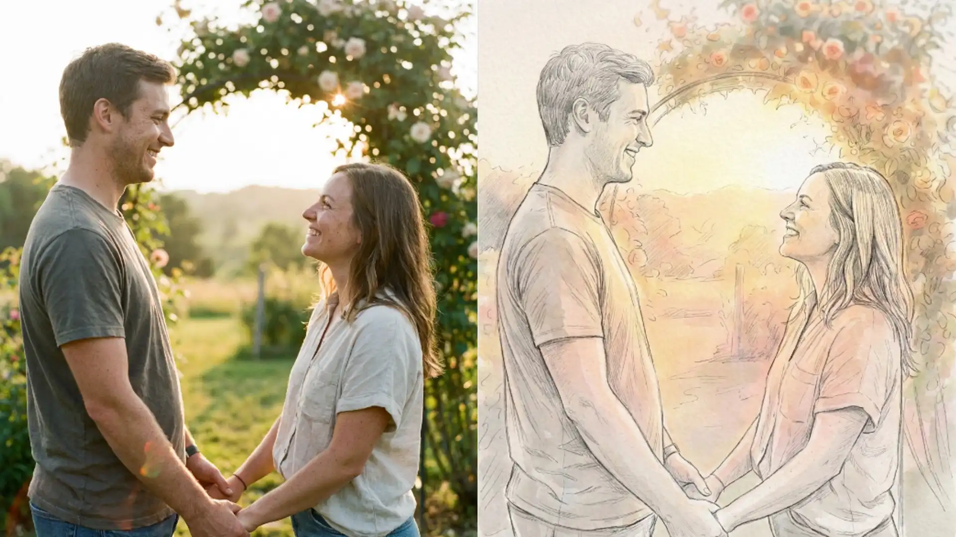 An invitation illustration from a couple photo