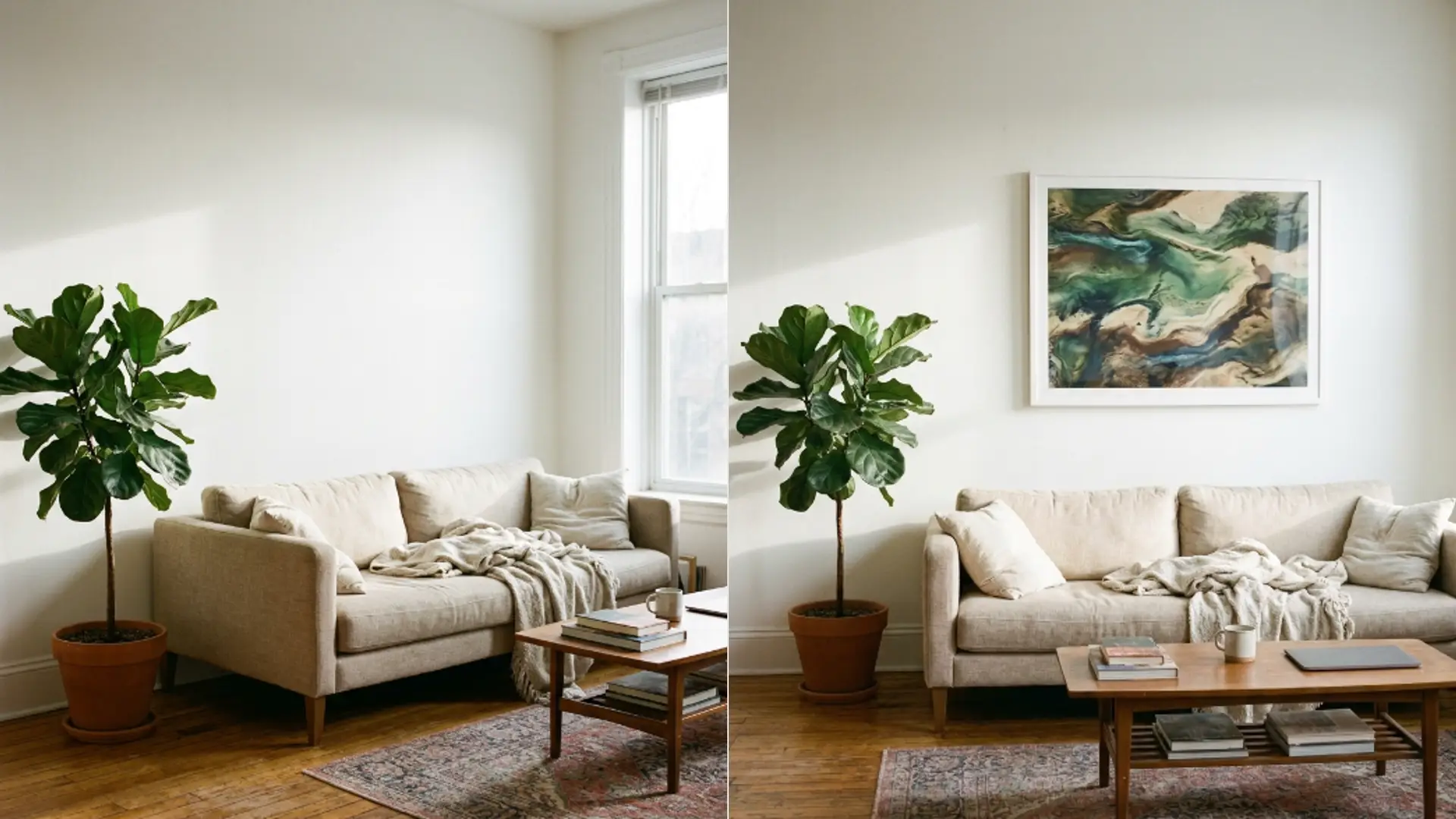 A living room mock from one prompt