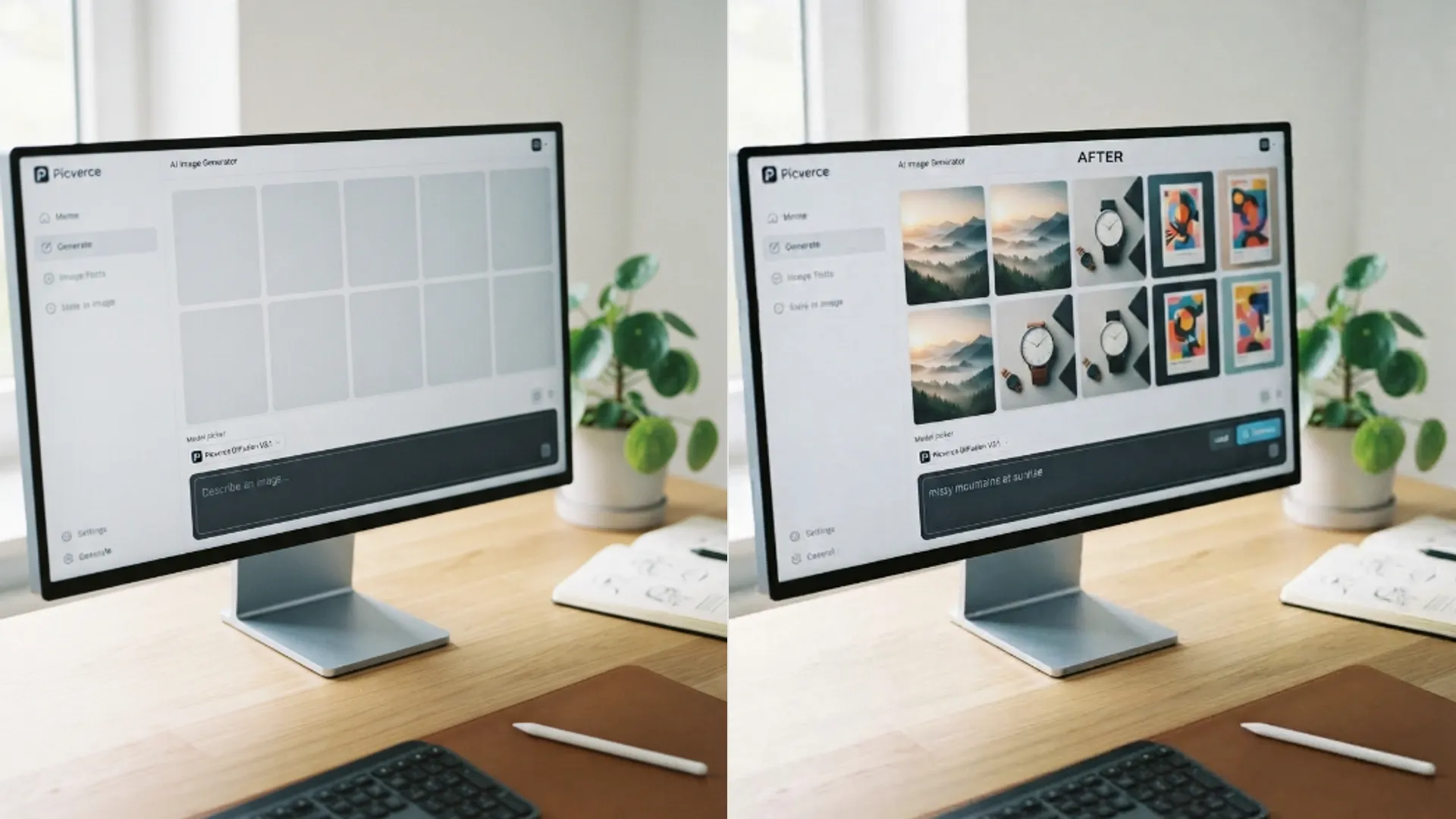 Picverce AI Image Generator workspace