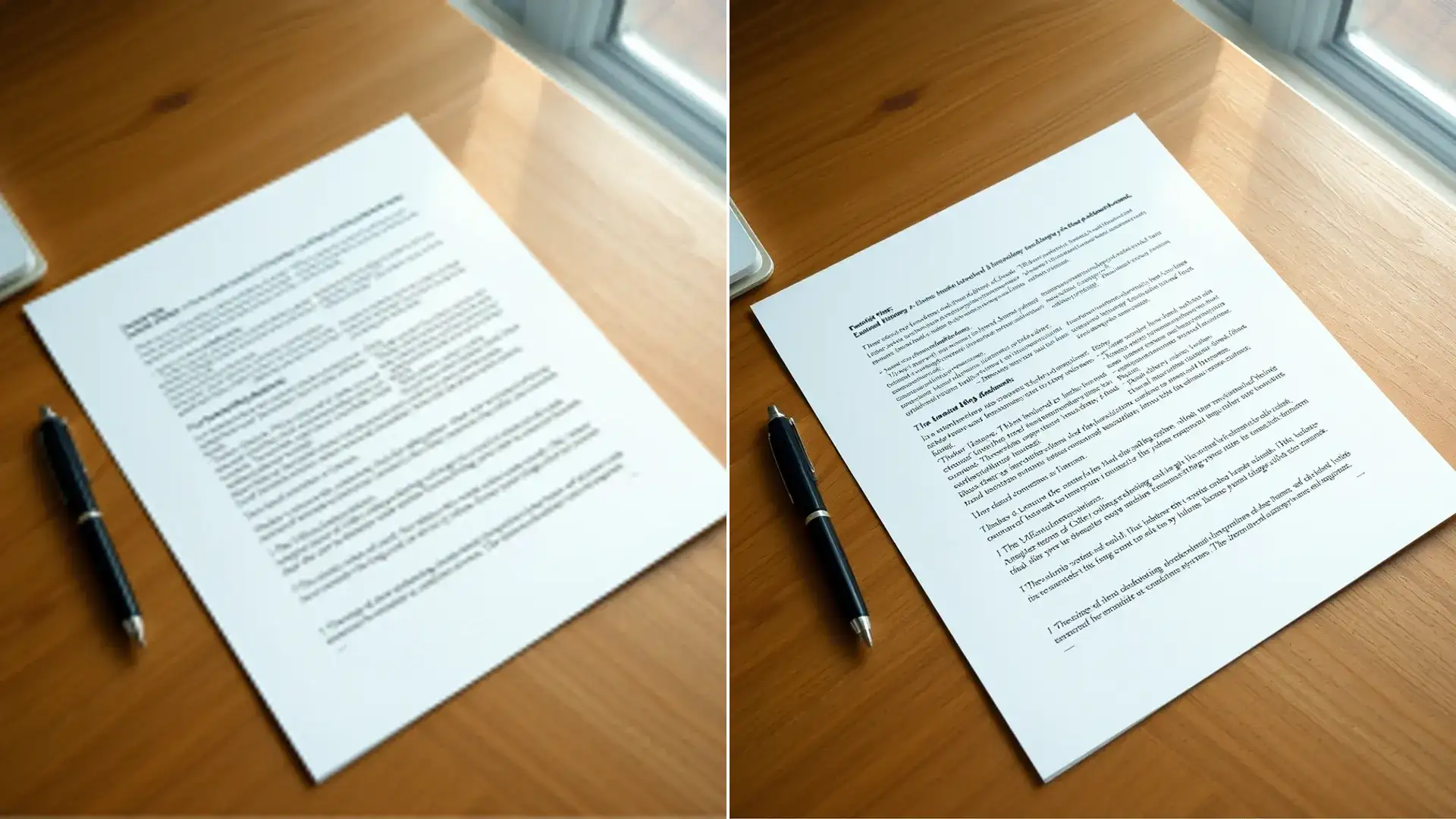 Antes y después del mismo aviso impreso, letras fundidas a la izquierda y legibles a la derecha