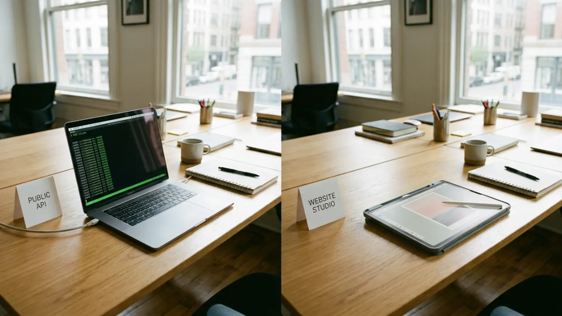 Public API vs the website studio