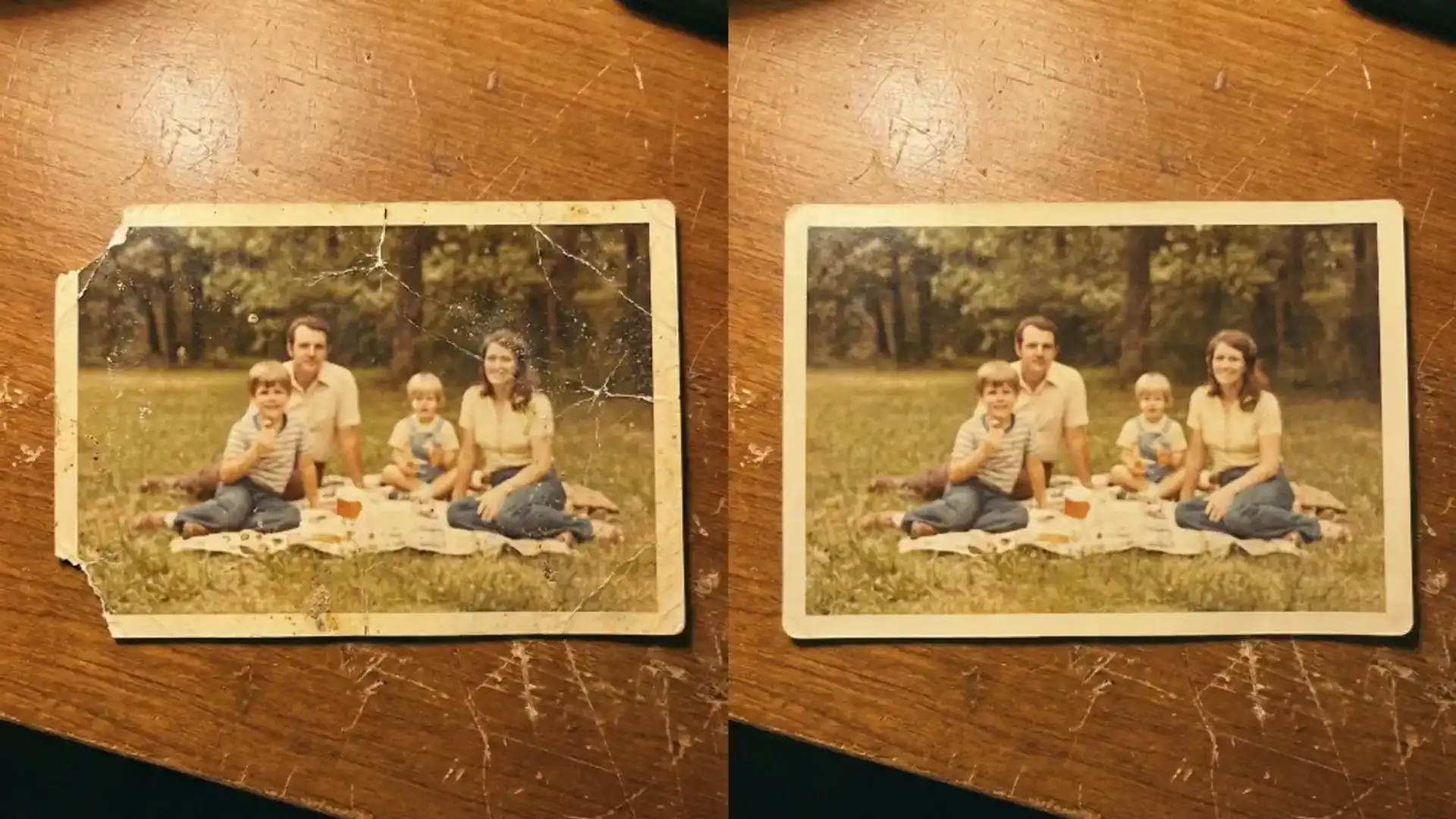 Scan and restore a family print