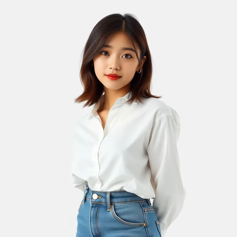 White shirt and jeans