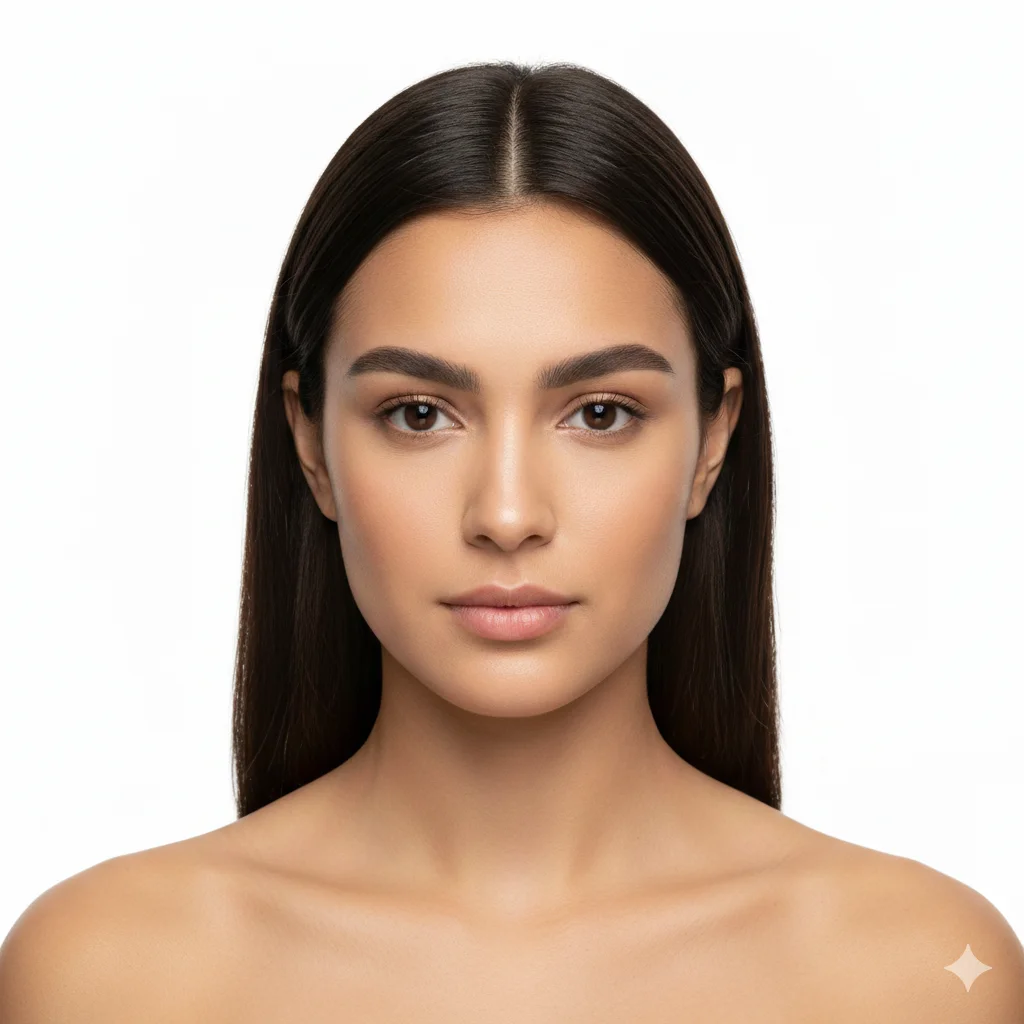 Center-Parted hairstyle